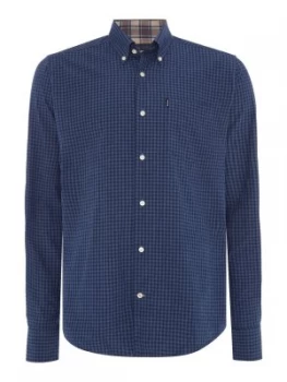 Mens Barbour Country Gingham Slim Shirt Indigo