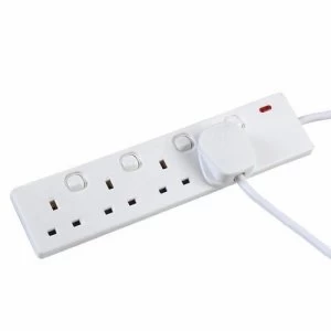 Zexum 4G White Individually Switched Extension Lead 3M