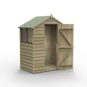 Forest Garden 5X3 Ft Apex Overlap Wooden Shed With Floor (Base Included)