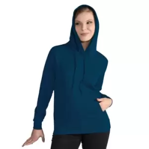 SG Ladies/Womens Plain Hooded Sweatshirt Top / Hoodie (2XL) (Navy Blue)