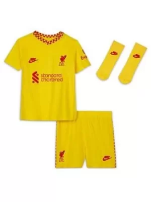 Nike Liverpool Fc 3rd Infant 21/22 Kit, Yellow, Size 12-18 Months