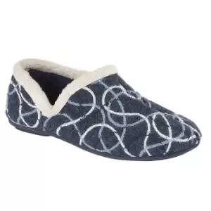 Sleepers Womens/Ladies Karen Knitted Patterned V Sided Slippers (6 UK) (Blue)