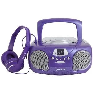 Groov-e Portable CD/Radio Boombox - Purple