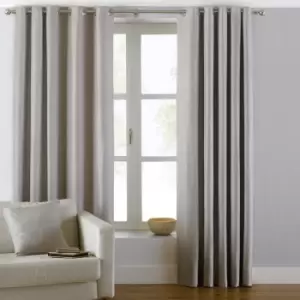 Atlantic Twill Woven Eyelet Curtains Natural, Natural / 229 x 137cm