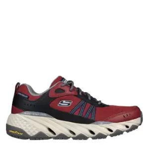 Skechers Leather Overlay Lace Up Ou - Red