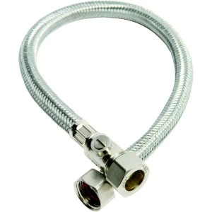 Wickes Flexible Compression Connector With Isolating Valve - 15 x 12 x 500mm