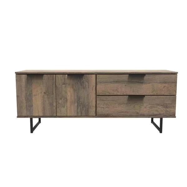 Welcome Furniture Ready Assembled Hong Kong G 2 Drawer 2 Door Wide Sideboard In Vintage Oak