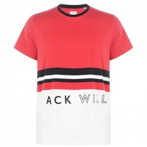 Jack Wills Bramshill Colour Block T-Shirt - Neon Red