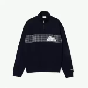 LACOSTE Le Club Quarter Zip Pullover - Blue