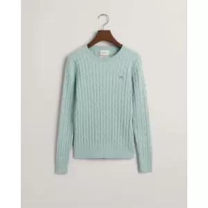 Gant Stretch Cotton Cable C-Neck Dusty T - Blue