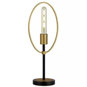 Luminosa Lighting - Table Lamp, 1 Light E27, Sand Gold, Matt Black