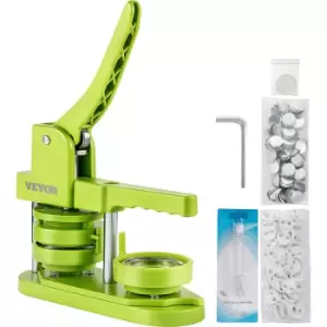 Badge Button Press, 2-1/4" (58 mm) Button Press Machine, Green Button Badge Maker Machine with 1 Circle Cutter and 500 Sets of Components (Metal