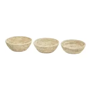 Interiors by PH Round Palm Leaf Baskets, Natural, Set Of 3