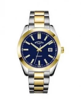 Rotary Rotary Henley Blue Dial Stainless Steel Two Tone Bracelet Watch