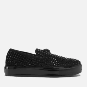 Kurt Geiger London Mens Laney Stud Suede Slip-On Trainers - Black - UK 8