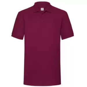 Fruit Of The Loom Mens 65/35 Heavyweight Pique Short Sleeve Polo Shirt (S) (Burgundy)