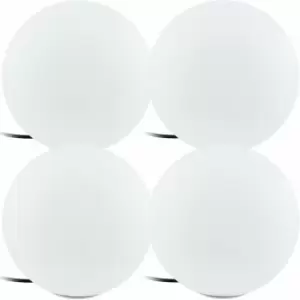 Loops - 4 pack IP65 Outdoor Garden Ball Light White Plastic 1x 40W E27 300mm Globe