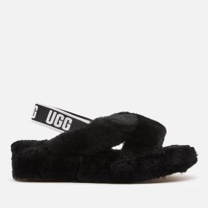 UGG Womens Fab Yeah Sheepskin Slippers - Black - UK 4