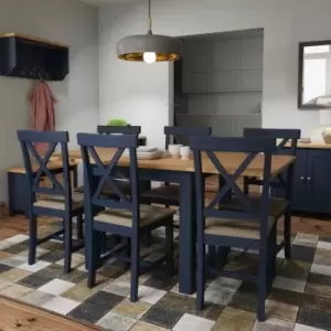 Rye Two Tone Oak & Blue Extending Flip Top Table