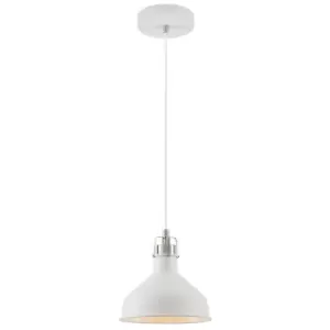 Small Ceiling Dome Pendant, 1 x E27, Sand White, Satin Nickel, White - Luminosa Lighting