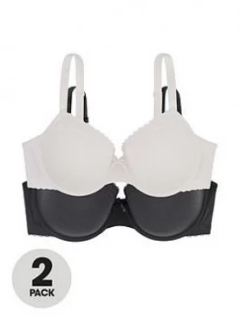 Dorina Lila 2 Pack Light Padded Demi Bras - Ivory Grey