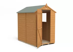 Forest Garden 6 x 4ft Small Apex Shiplap Dip Treated Shed with Assembly