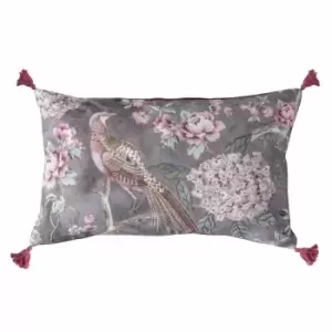 Crossland Grove Floral Partridge Tassel Cushion Blush 300x500mm