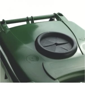 Slingsby Wheelie Bin 120L With Bottle Bank Aperture and Lid Lock Green 377874