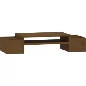 Monitor Stand Honey Brown 70x27.5x15cm Solid Wood Pine vidaXL - Brown