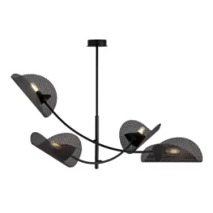 Emibig Gladio Black Multi Arm Semi Flush Ceiling light 4x E14