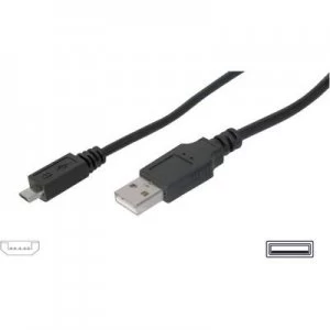 Digitus USB 2.0 Cable [1x USB 2.0 connector A - 1x USB 2.0 connector Micro B] 1.80 m Black