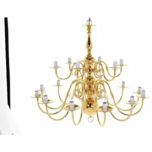 Impex Antwerp Style Polished Brass 18 Arm Chandelier