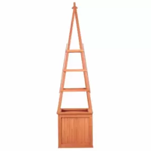 Groundlevel Garden Obelisk Wooden Climber Planter - Brown