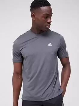 adidas Train 365 3 Stripe T-Shirt - Black Size M Men