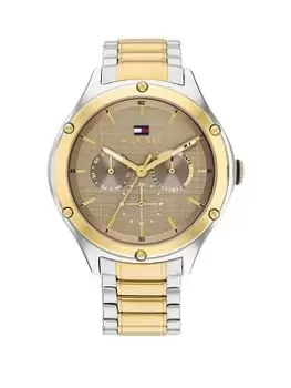 Tommy Hilfiger Two Tone Stainless Steel And Gold Ip Women'S Watch