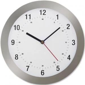 Radio Controlled Wall Clock with Silver Case 146980