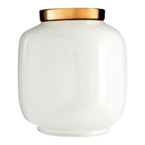 Premier Housewares Stellar Metallic Vase - White Porcelain Gold Trim