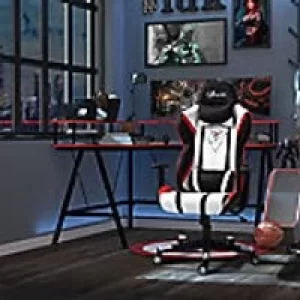 Vinsetto Gaming Chair with Lumbar Support Red, Black and White