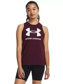 Under Armour Womens Training Sportstyle Graphic Tank, Dark Red, Size S, Women