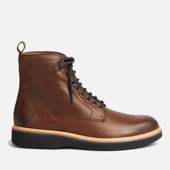 Ted Baker Mens Linton Leather Lace Up Boots - Brown - UK 8