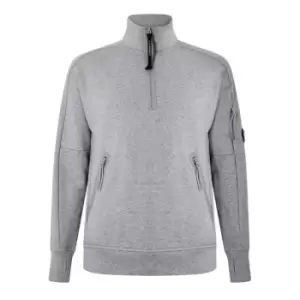 CP COMPANY Lens Arm Quarter Zip Sweatshirt - Grey