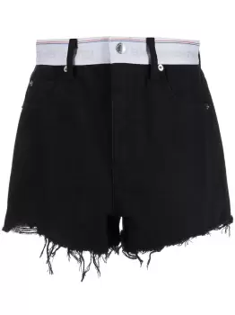 ALEXANDER WANG WOMEN Logo High Rise Bite Shorts Black