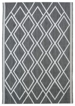 Homemaker Indoor Outdoor Diamond Rug - 120x170cm - Grey