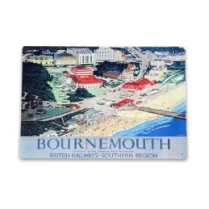 British Railways Retro Advertising Bournemouth Vintage Metal Sign