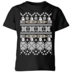 Nintendo Super Mario Retro Boo Kids Christmas T-Shirt - Black - 5-6 Years