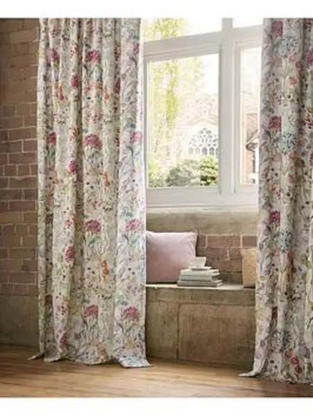 Voyage Country Hedgerow Lotus Pleated Lined Curtains Multi QT9NC Unisex width: 168x183cm(66x72inches),width: 168x229cm(66x90inches),width: 229x137cm(9