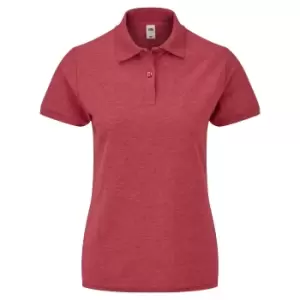 Fruit Of The Loom Womens Lady-Fit 65/35 Short Sleeve Polo Shirt (XL) (Heather Red)