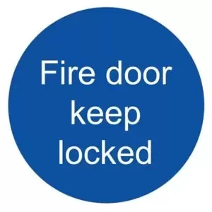 The House Nameplate Company Fire Door Keep Locked Fire Information Sign, (H)100mm (W)100mm