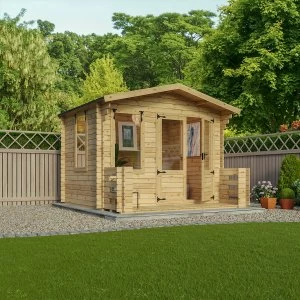 Mercia 19mm Log Cabin with Veranda - 3.3 x 3.4m