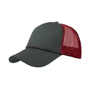 Atlantis Rapper 5 Panel Trucker Cap (One Size) (Grey/Red)